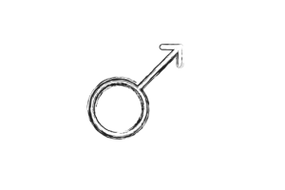 mužský symbol a zväčšenie penisu